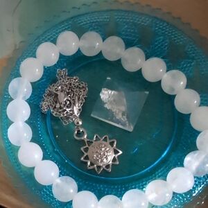 Pyramid Sun Necklace And Quartz Bundle